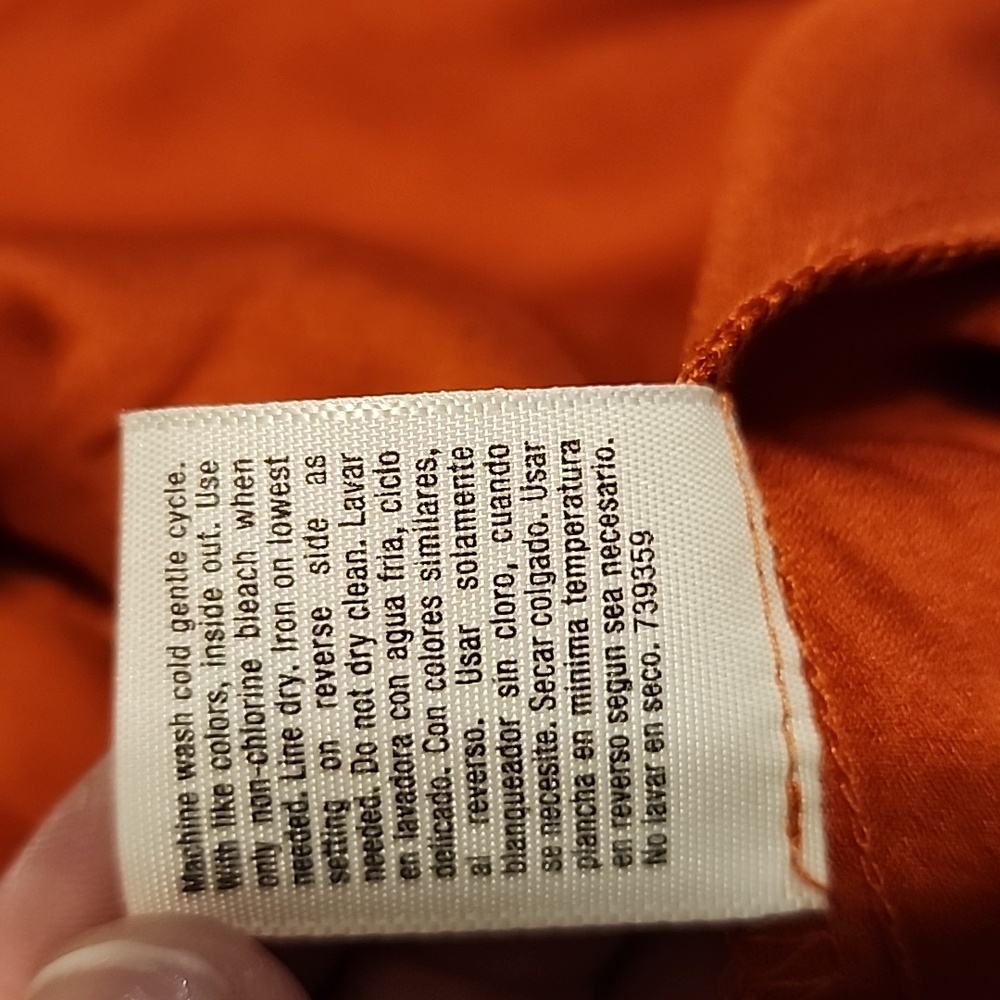 Ana XL shimmery burnt orange sleeveless ruffle blouse. Like new😍 - Picture 4 of 5